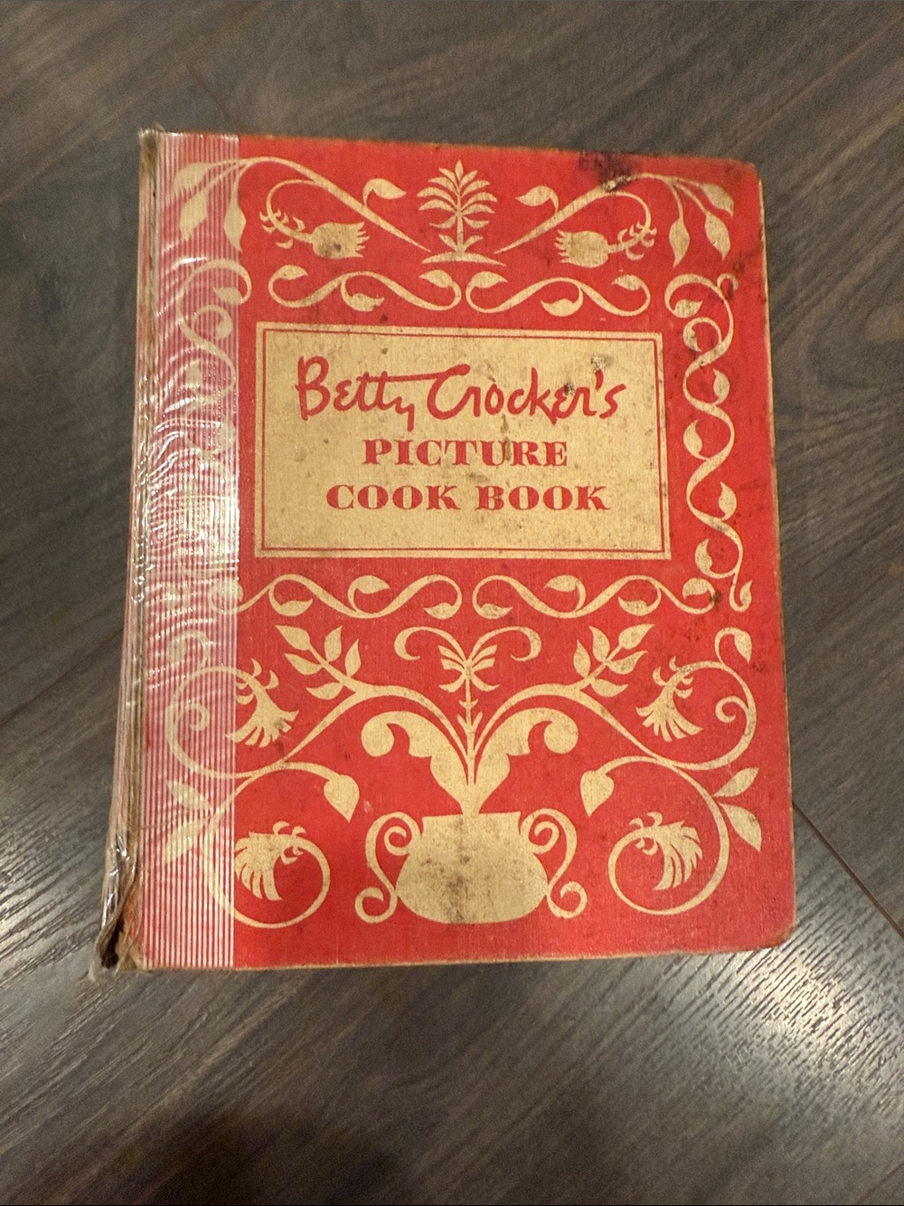 Betty Crocker 1950 Red Cookbook with Gold Decorative Cover